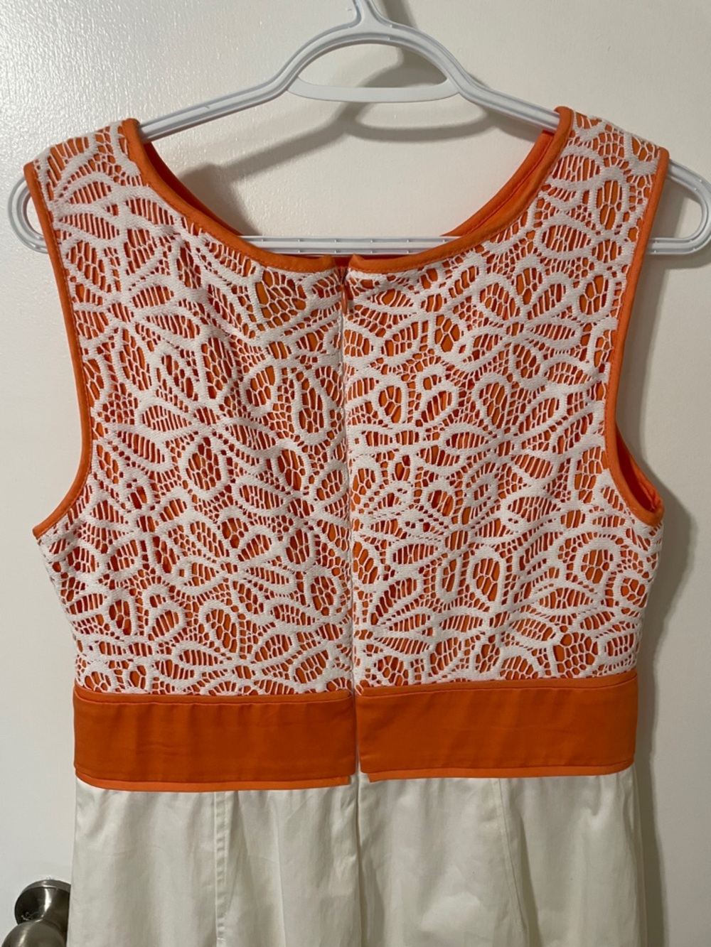 Nwt’s Jessica Orange and White Lace-Overlay Dress Size 12 - Picture 7 of 10